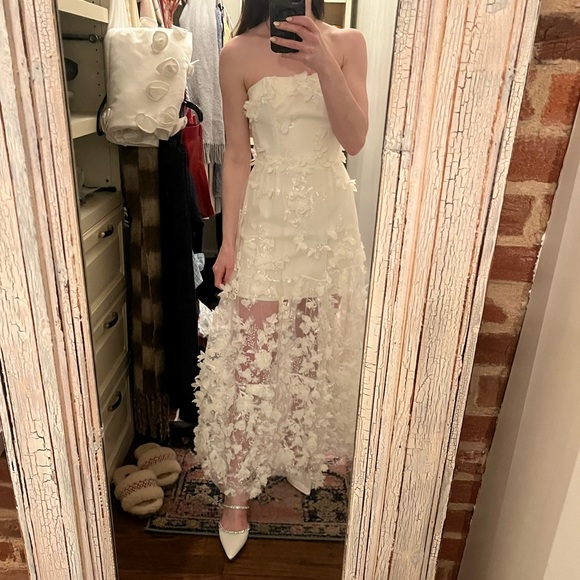 Helsi Audrey Square-Neck Floral Appliqué Sheer Midi Dress - Size XS - Picture 11 of 16